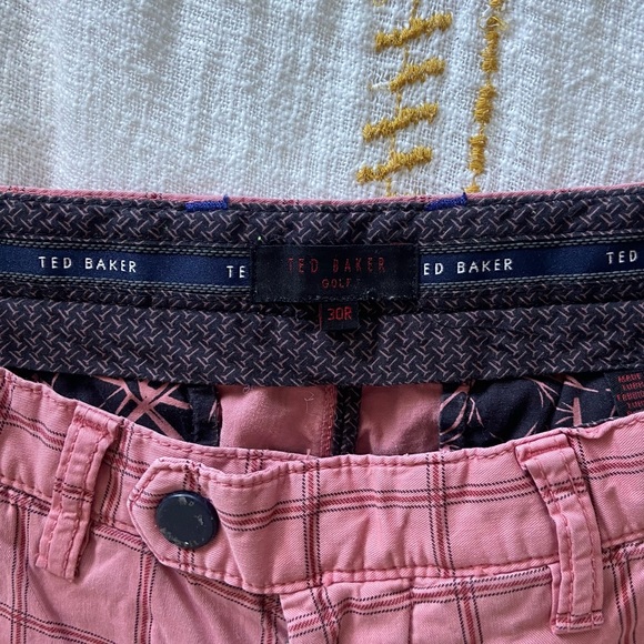 Ted Baker Pink Plaid Shorts - Picture 4 of 9
